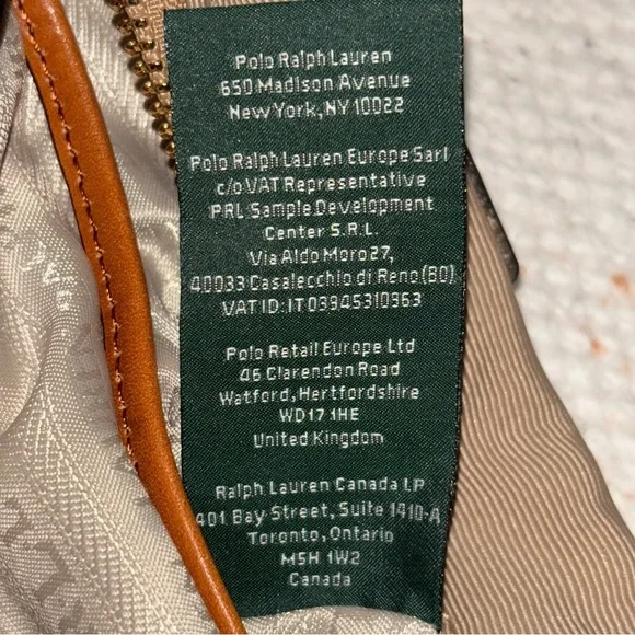 Polo Ralph Lauren Beige Wristlet Pouch Beige Leather Women's Cosmetic Bag - Picture 9 of 11